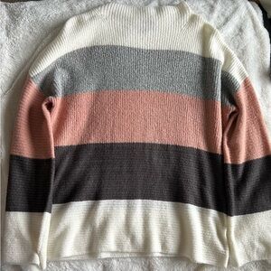 Windsor Pink and Gray Cowl Neck Sweater